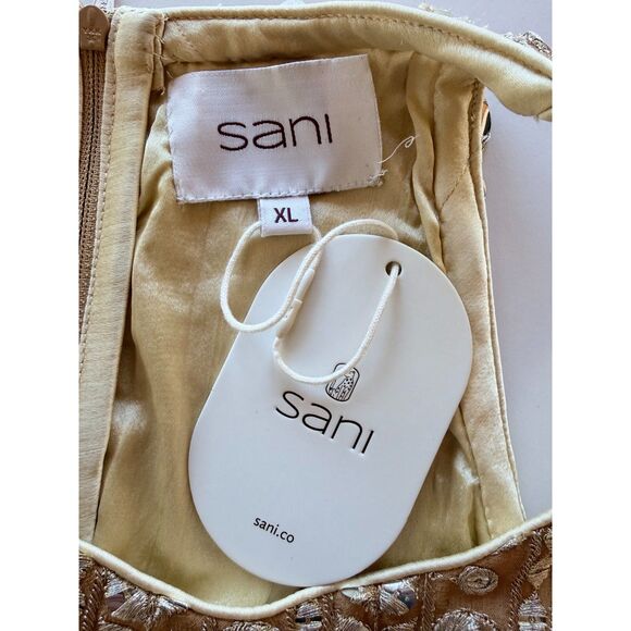 NWT Sani Tara Gold Mirror Embellished Halter Style Cropped Top Size XL *TOP ONLY - Picture 7 of 13